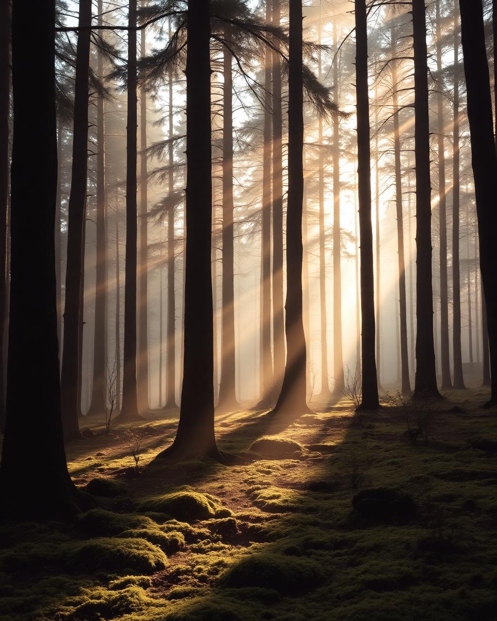 Bosque con luz filtrándose entre los árboles — etapas del camino HÁBITU